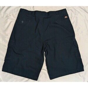 Dickies Flex Waist Cargo Shorts Mens 44 Dark Blue Carpenter Workwear Stretch